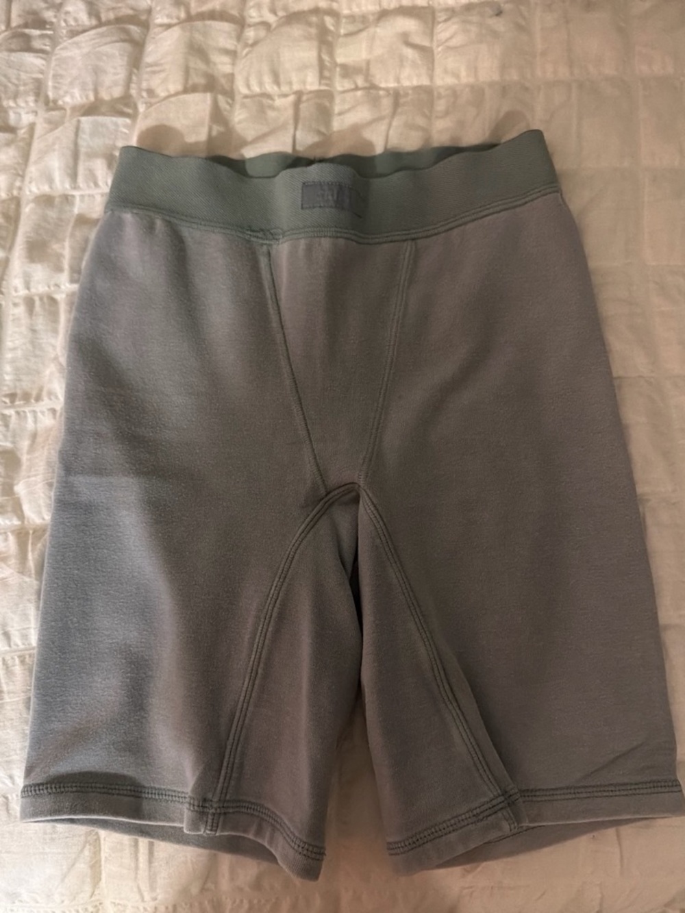 Skims Light Gray/Seafoam Performance Biker Shorts